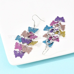 Boucles d'oreilles pendantes en acier inoxydable 430&nbsp;EJEW-B157-01D