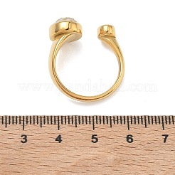 Anelli aperti a bracciale in acciaio inossidabile 304 con pavé di zirconi cubici trasparenti per donna&nbsp;RJEW-F207-03E-G
