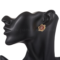 Pendientes con cuentas de vidrio y flores&nbsp;EJEW-MZ00668