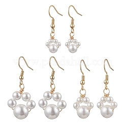 Orecchini pendenti con perle di conchiglia rotonde&nbsp;EJEW-JE06318