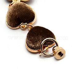 Legierung Plüsch Stoff Herz Gliederkette für DIY Schlüsselanhänger&nbsp;AJEW-WH0188-88E