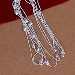 Popolari collane a catena a 3 filo in ottone placcato color argento&nbsp;NJEW-BB12850