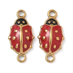 Marienkäfer-Verbindungsanhänger aus 304 Edelstahl mit Emaille&nbsp;STAS-U056-01G