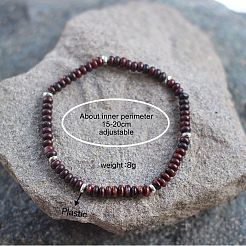Braccialetti elasticizzati con perline rondelle in occhio di tigre rosso naturale (tinto e riscaldato)&nbsp;UT5328-13