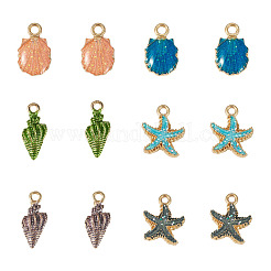 Colgantes de esmalte de aleación 13pcs&nbsp;ENAM-TADJ0001-02