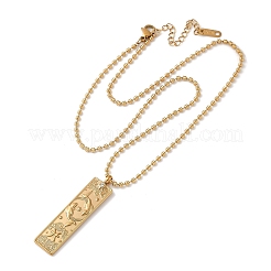 Halsketten mit Anhänger aus 304 Edelstahl mit klarem Zirkonia und rechteckigem Sternbild für Damen und Herren&nbsp;NJEW-S435-01G-L