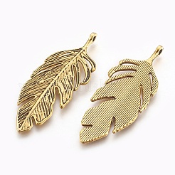 Pendentifs de feuille en alliage de style tibétain &nbsp;LS-PALLOY-A15448-AG-NF