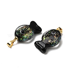 Pendentifs en verre soufflé dichroïque faits à la main&nbsp;X2-DICH-G001-01G-04