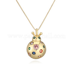 Halsketten mit Marienkäfer-Anhänger aus Messing und Zirkonia-Pavé für Damen&nbsp;WG84623-01