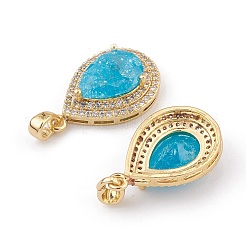 Pendentifs en zircon cubique transparent en laiton plaqué or&nbsp;LS-ZIRC-F123-01E