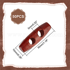 50 bouton en bois à 2 trous&nbsp;BUTT-UN0001-28B-01