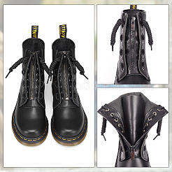 Inserciones de cremallera de bota con cordones de cuero de pu&nbsp;DIY-WH0043-51AB-01