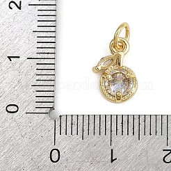 Breloques fruits en laiton micro pavé de zircones cubiques&nbsp;KK-Z123-21G-02