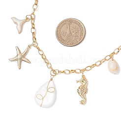 Colliers en acier inoxydable 304 avec pendentif en forme de queue de baleine&nbsp;NJEW-JN05407-01