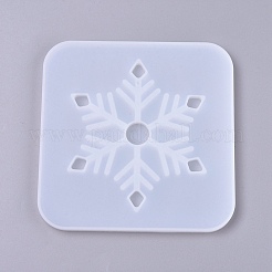 Moules en silicone de tapis de tasse de flocon de neige de Noël&nbsp;X-DIY-K017-13