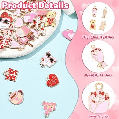 36 pendentif en alliage émaillé pour la Saint-Valentin&nbsp;ENAM-YW0008-75