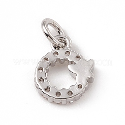 Messing micro pave klar zirkonia charme&nbsp;ZIRC-F132-55P