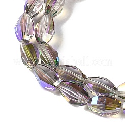 Chapelets de perles en verre électroplaqué&nbsp;GLAA-Q101-03A-HP03