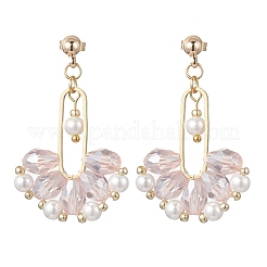 Boucles d'oreilles pendantes en verre éventail&nbsp;EJEW-MZ00674-02