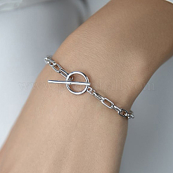 Set di bracciale e collana con catena geometrica in argento sterling s925 per l'uso quotidiano&nbsp;JM3454-1