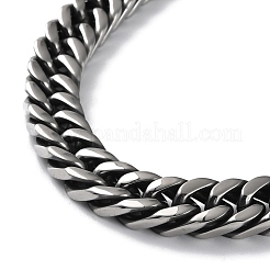 Halskette mit kubanischen Gliedern aus Edelstahl 304&nbsp;NJEW-P288-01C-AS