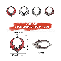 24 Stück 4 Farben Legierung Emaille Anhänger Sets&nbsp;ENAM-CA0001-66