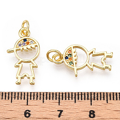 Pendenti in zirconi cubici colorati in micro pavè di ottone&nbsp;KK-E068-VF141
