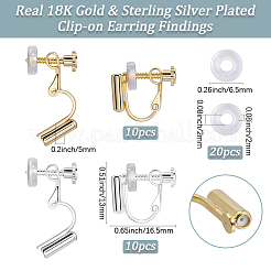 20 Stück 2 Farben Rack Plating Messing Clip-on Ohrring Konverter Zubehörse&nbsp;KK-BBC0019-60B