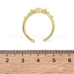 Messing Micro Pave Zirkonia Manschette offene Ringe&nbsp;CU-CBAEC29-05G
