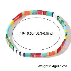 Bracelets extensibles bohèmes en verre arc-en-ciel pour femmes&nbsp;MR7920