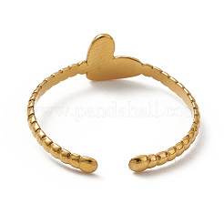 Anillo de puño abierto con corazón de rhinestone&nbsp;RJEW-K237-02G