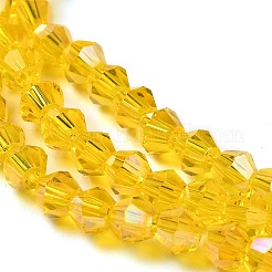 Transparentes perles de verre de galvanoplastie brins&nbsp;GLAA-F029-2mm-A22