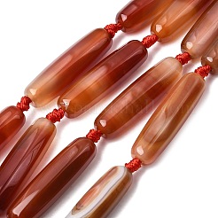 Fili di perline di agata rossa tinte e riscaldate naturalmente&nbsp;G-T151-A02-02A