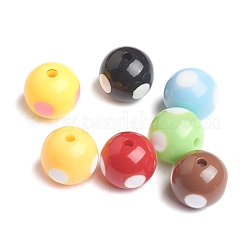 Misto acrilico opaco stile artigianale bubblegum chunky punteggiato perline&nbsp;X-YPL453