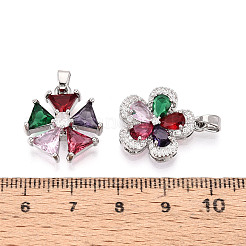 Ottone micro spianare pendenti zirconi&nbsp;KK-T072-57P