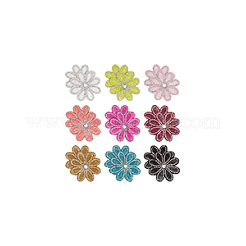 9 Farbe Kunststoff & Strass Pailletten Patches&nbsp;PATC-FG0002-26