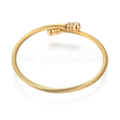 Trendige Torque-Armreif- und Ring-Sets aus Edelstahl 304&nbsp;SJEW-H073-13A