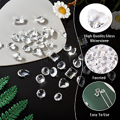 40 Stück 8 Stile transparente Glas-Strass-Cabochons&nbsp;RGLA-TA0001-08