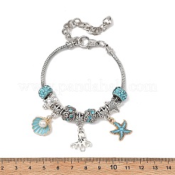 Bracelet à breloques en perles européennes sur le thème de l'océan&nbsp;BJEW-JB13949