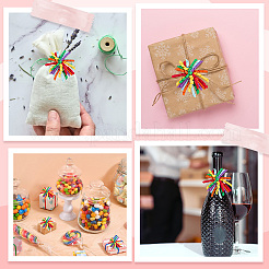 Selbstklebendes Geschenkpapier-Accessoire aus gelockten Polyesterschleifen&nbsp;DIY-WH20053-03A