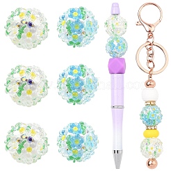 5 pz perline di strass in argilla polimerica fatte a mano con resina&nbsp;RESI-YW0005-95A