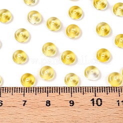 Mit Sprühfarbe bemalte transparente Saatperlen-Perlen aus Glas&nbsp;SEED-T007-05A