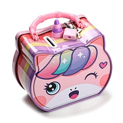 Huchas de hierro con cabeza de unicornio para niños&nbsp;AJEW-G053-01A