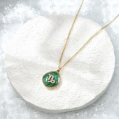 Collane con ciondolo a forma di costellazione in micro pavé di zirconi cubici in acciaio inossidabile 304&nbsp;NJEW-R021-01G-10