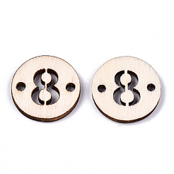 Connecteurs de maillons en bois de peuplier naturel non fini&nbsp;WOOD-S045-138A-8