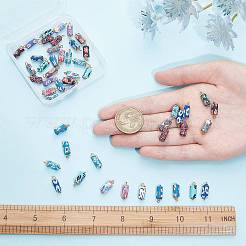 Handgefertigte Anhänger aus Polymerton mit Blumendruck&nbsp;FIND-SC0002-90