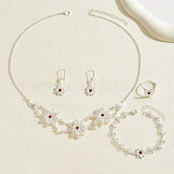 Legierung blume armbänder & ohrringe & halsketten & ringe sets für frauen&nbsp;LA6094