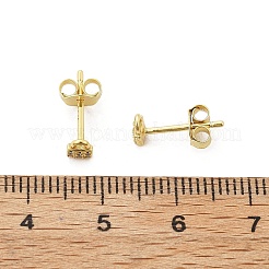 Boucles d'oreilles puces en argent sterling serties de micro-pavés de zirconiums cubiques transparents pour femmes&nbsp;EJEW-K307-03A-G