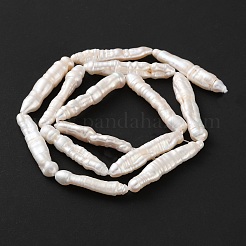 Fili di perle di perle d'acqua dolce di perle keshi naturali&nbsp;PEAR-WH0011-001