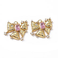 Pendentifs avec zircon cubiques à micro-pavés en laiton&nbsp;KK-E068-VF293